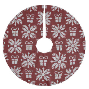 Knitted Gifts: Vintage Winter Pattern. Brushed Polyester Tree Skirt