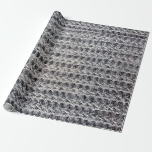 Knitted grey pattern wrapping paper