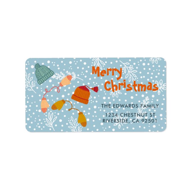 Knitted Hats and Mittens Winter Label (Front)