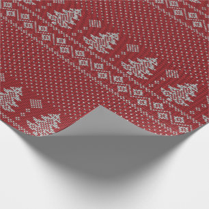 Knitted Holiday Cozy Pattern Wrapping Paper