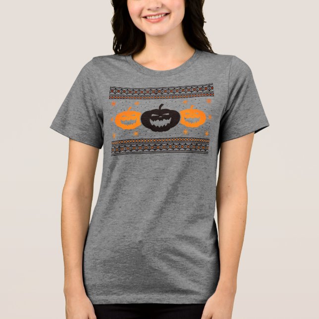 Knitted Jack-o'-Lantern Sweater Tee (Front)