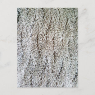 Knitted laced pattern postcard