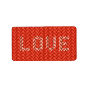 Knitted LOVE Text Label