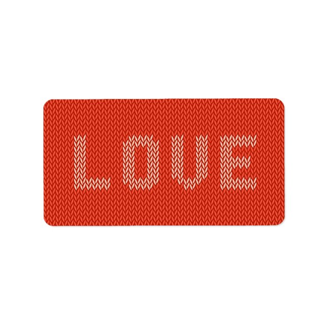 Knitted LOVE Text Label (Front)