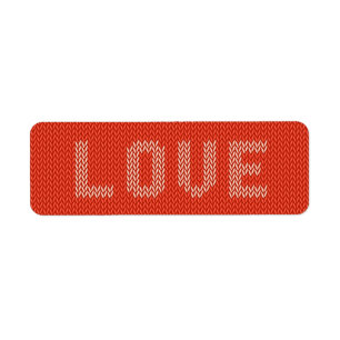 Knitted LOVE Text Return Address Label