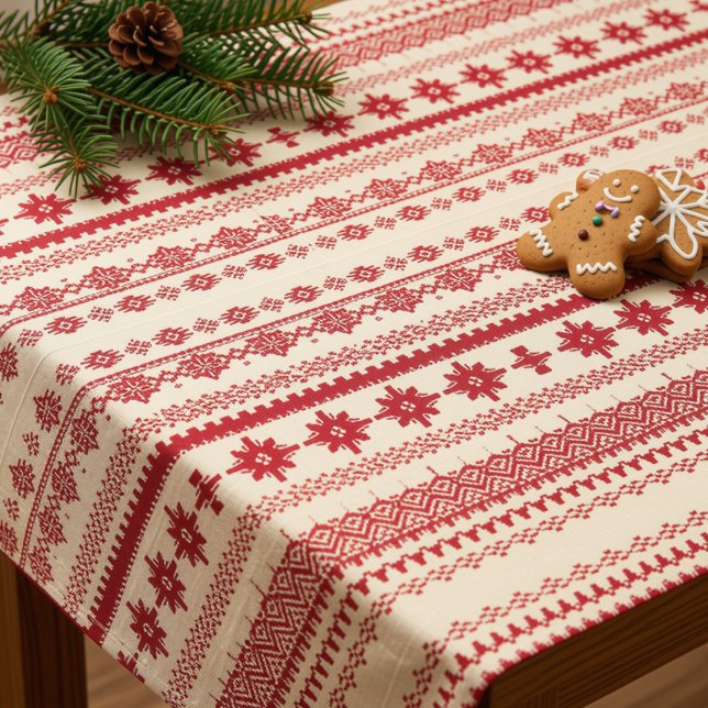  Knitted-Pattern   look   Nordic    folk art style Tablecloth (Creator Uploaded)