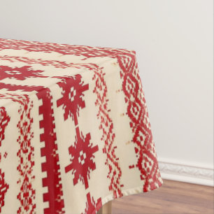 Knitted-Pattern look Nordic folk art style Tablecloth