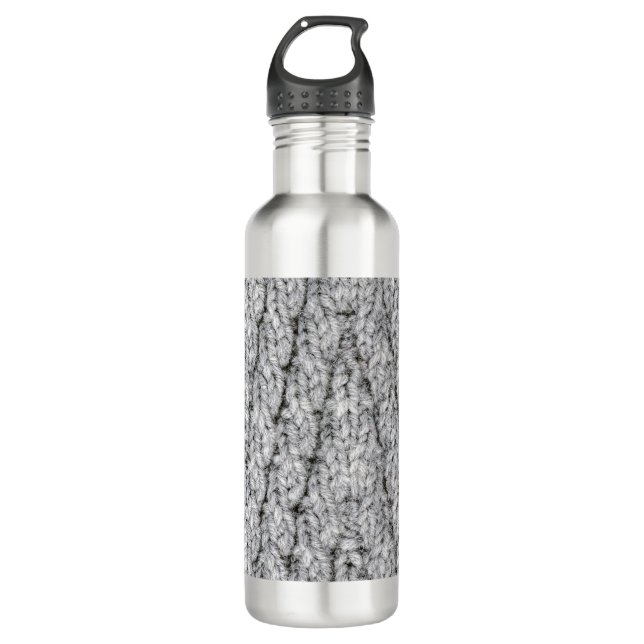 knitted pattern texture 710 ml water bottle (Front)