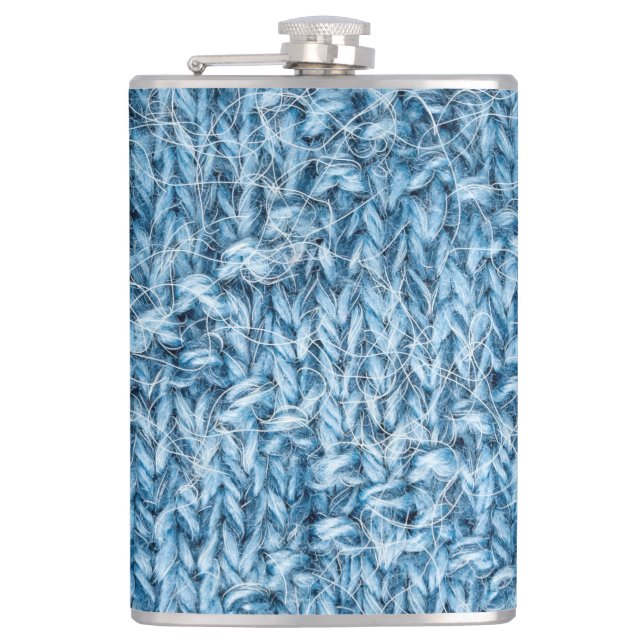 knitted pattern texture hip flask (Front)