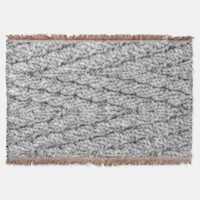 knitted pattern texture throw blanket (Front)