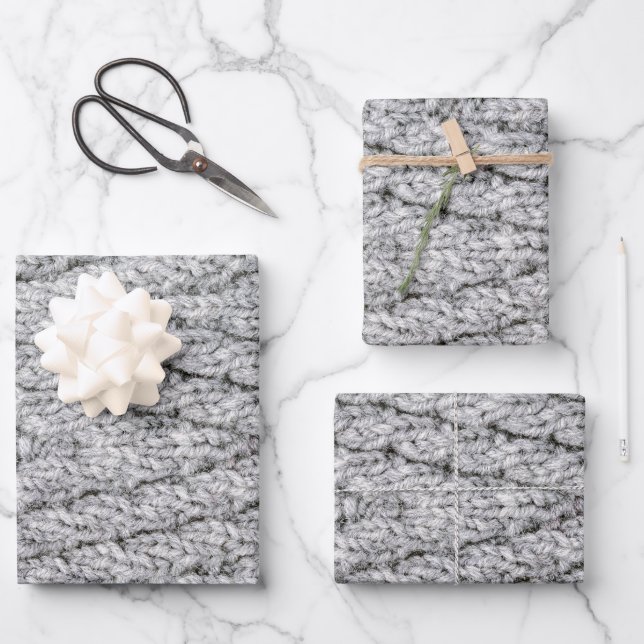 knitted pattern texture wrapping paper sheet (Front)