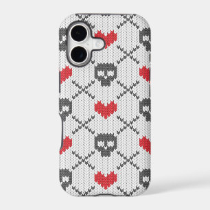 Knitted pattern with skulls
