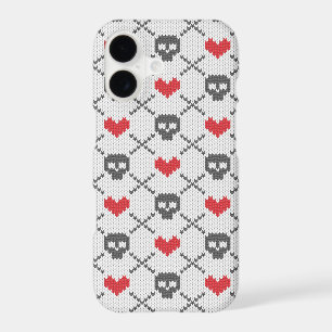 Knitted pattern with skulls