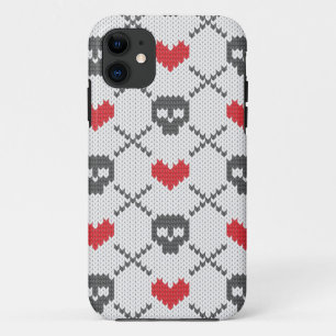 Knitted pattern with skulls iPhone 11 case