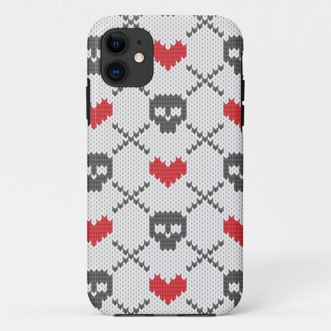 Knitted pattern with skulls Case-Mate iPhone case (Back)