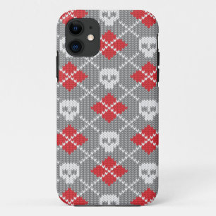 Knitted pattern with skulls iPhone 11 case