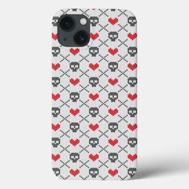 Knitted pattern with skulls Case-Mate iPhone case (Back)