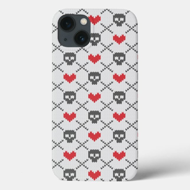 Knitted pattern with skulls Case-Mate iPhone case (Back)