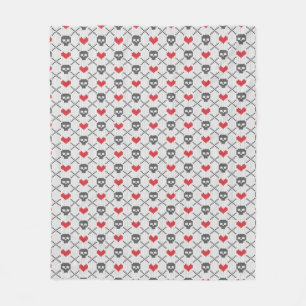 Knitted pattern with skulls fleece blanket