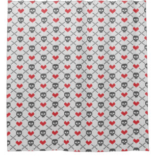 Knitted pattern with skulls shower curtain