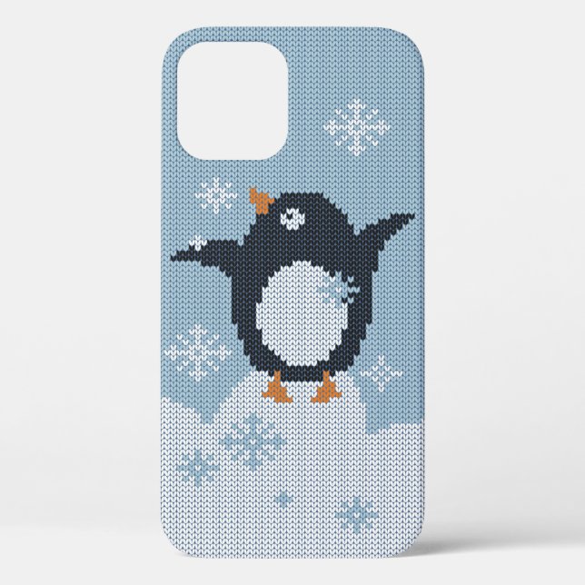 Knitted Penguin Snowflakes Winter Holidays Case-Mate iPhone Case (Back)
