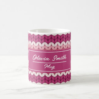 Knitted Pink Zig Zag Coffee Mug