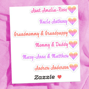 Knitted Rainbow Heart Symbol Custom Guest List