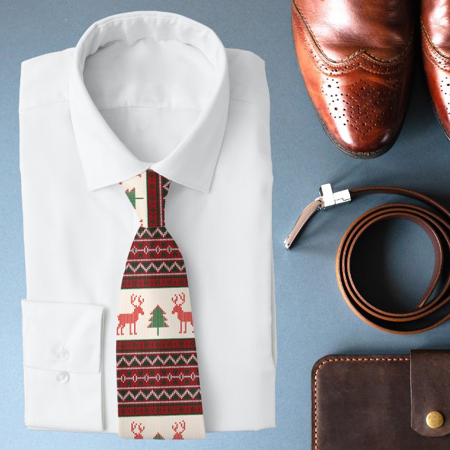 Knitted Reindeer Christmas Tree Pattern | Holidays Tie (Creator Uploaded)