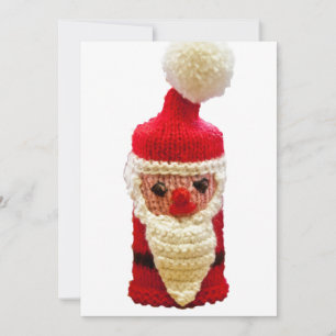 Knitted santa claus holiday card