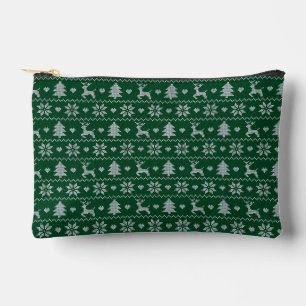 Knitted seamless Christmas pattern Accessory Pouch