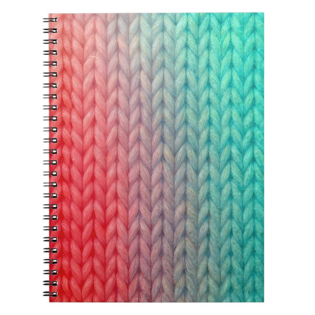 Knitted Stitch Background in Gradient Colors Notebook (Front)