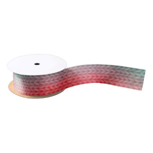 Knitted Stitches in Gradient Colors Satin Ribbon