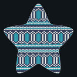 Knitted Sweater Style Christmas or Hanukkah Star Sticker<br><div class="desc">Knitted Sweater Style Christmas or Hanukkah Star Sticker - Fun and festive! Our seriously not ugly Christmas sweater sticker is perfect for your holiday cards, packages, envelopes and random stickering. Evoke cosy holiday charm with this knitted-style Christmas sticker. Adorned with a lovely teal, blue and white motif, it's the perfect...</div>