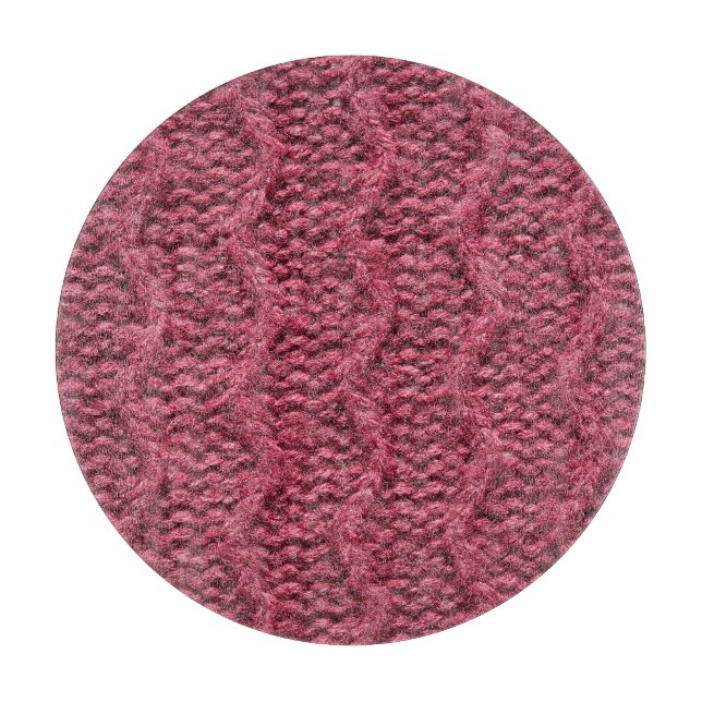Knitted sweater texture, cherry purple. cutting board (Front)
