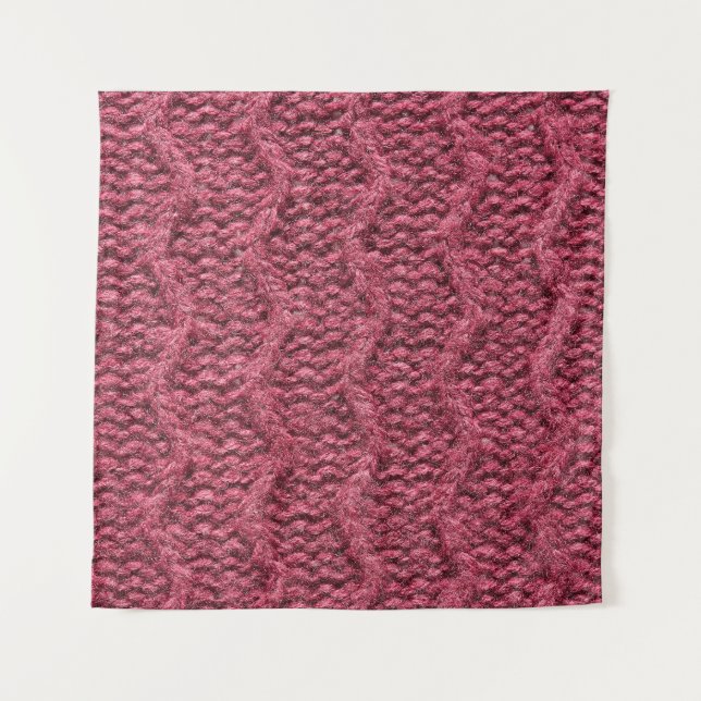 Knitted sweater texture, cherry purple. tapestry (Front)