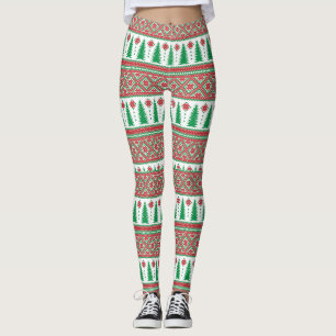 Knitted Ugly Sweater Tree Leggings