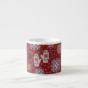 Knitted Winter Christmas Decorative Pattern Espresso Cup