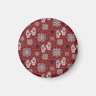 Knitted Winter Christmas Decorative Pattern Magnet