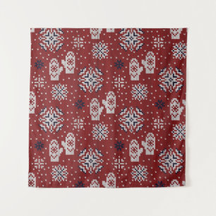 Knitted Winter Christmas Decorative Pattern Tapestry