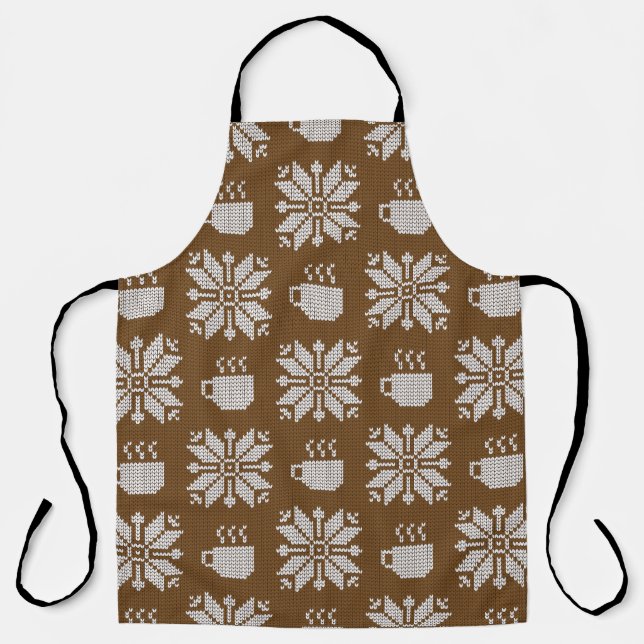 Knitted Winter: Decorative Tea Cups Apron (Front)