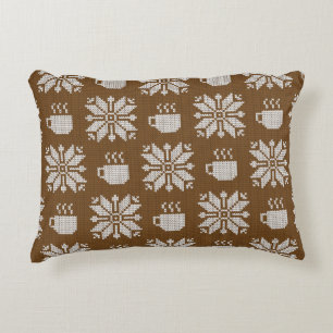 Knitted Winter: Decorative Tea Cups Cushion