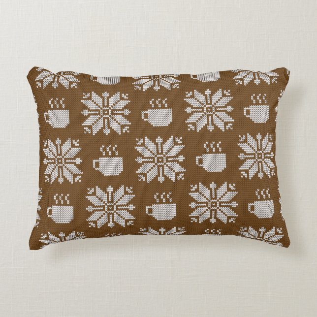 Knitted Winter: Decorative Tea Cups Cushion (Front)