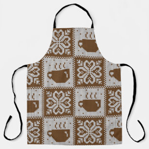 Knitted winter vintage seamless decorative pattern apron