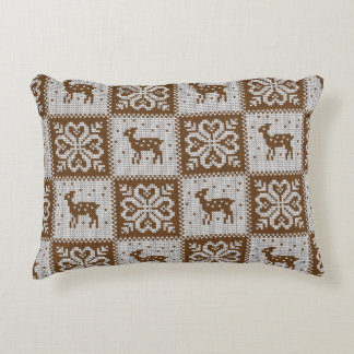 Knitted winter vintage seamless decorative pattern cushion
