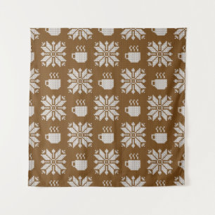 Knitted winter vintage seamless decorative pattern tapestry