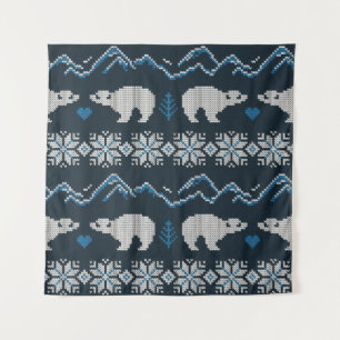 Knitted winter vintage seamless decorative pattern tapestry