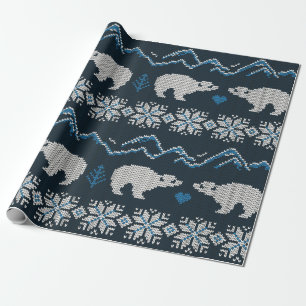 Knitted winter vintage seamless decorative pattern wrapping paper