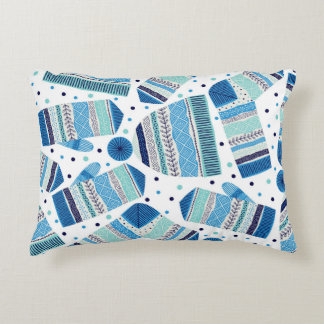 Knitted Winterwear: Cosy Seamless Pattern. Decorative Cushion