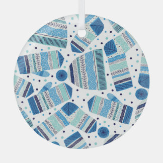 Knitted Winterwear: Cosy Seamless Pattern. Glass Tree Decoration