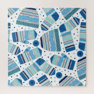 Knitted Winterwear: Cosy Seamless Pattern. Jigsaw Puzzle